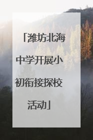 潍坊北海中学开展小初衔接探校活动