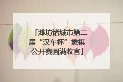 潍坊诸城市第二届“汉车杯”象棋公开赛圆满收官