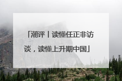潮评丨读懂任正非访谈，读懂上升期中国