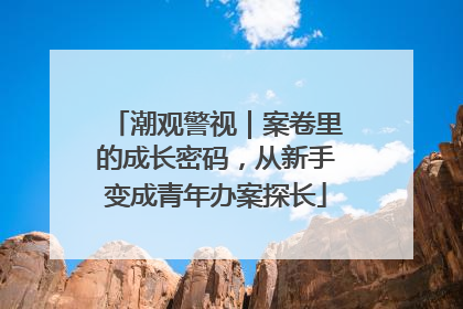 潮观警视｜案卷里的成长密码，从新手变成青年办案探长