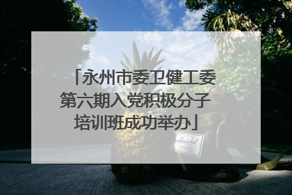 永州市委卫健工委第六期入党积极分子培训班成功举办