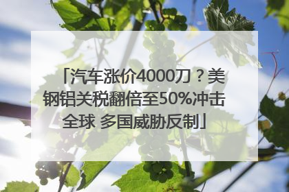 汽车涨价4000刀？美钢铝关税翻倍至50%冲击全球 多国威胁反制