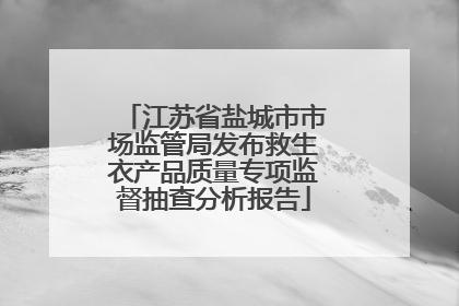 江苏省盐城市市场监管局发布救生衣产品质量专项监督抽查分析报告