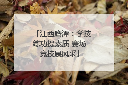 江西鹰潭：学技练功提素质 赛场竞技展风采