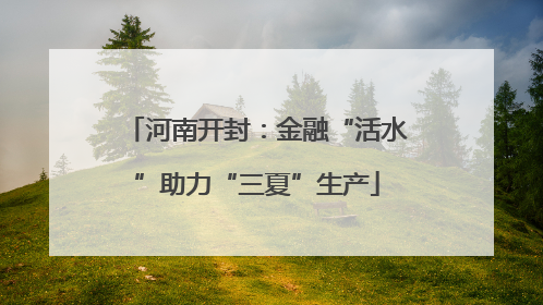 河南开封：金融“活水”助力“三夏”生产