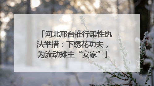 河北邢台推行柔性执法举措：下绣花功夫，为流动摊主“安家”