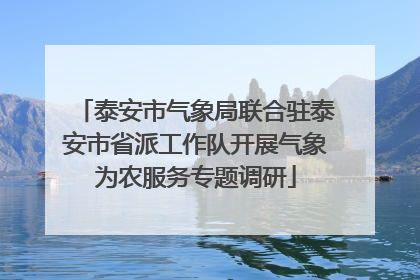 泰安市气象局联合驻泰安市省派工作队开展气象为农服务专题调研
