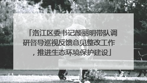 洛江区委书记颜丽明带队调研督导巡视反馈意见整改工作，推进生态环境保护建设
