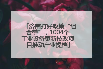 济南打好政策“组合拳”，1004个工业设备更新技改项目推动产业提档