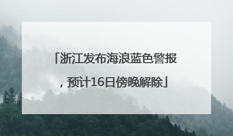 浙江发布海浪蓝色警报，预计16日傍晚解除