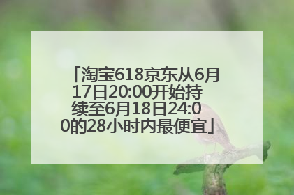 淘宝618京东从6月17日20:00开始持续至6月18日24:00的28小时内最便宜
