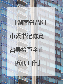 湖南省益阳市委书记陈竞督导检查全市防汛工作