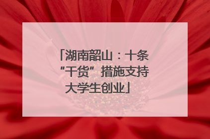 湖南韶山：十条“干货”措施支持大学生创业