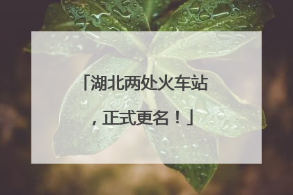 湖北两处火车站，正式更名！
