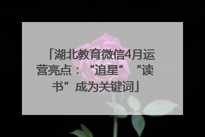 湖北教育微信4月运营亮点：“追星”“读书”成为关键词