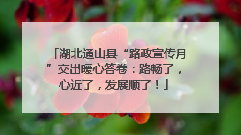 湖北通山县“路政宣传月”交出暖心答卷：路畅了，心近了，发展顺了！