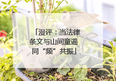 漫评：当法律条文与山间童谣同“频”共振