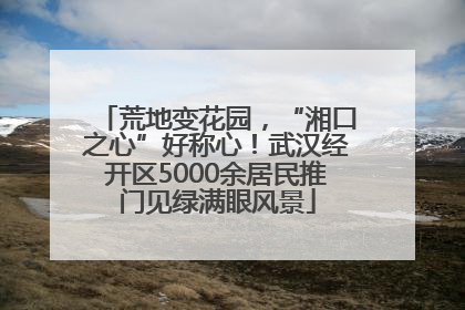 荒地变花园，“湘口之心”好称心！武汉经开区5000余居民推门见绿满眼风景
