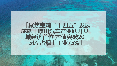 聚焦宝鸡“十四五”发展成就丨岐山汽车产业跃升县域经济首位 产值突破205亿 占规上工业75%