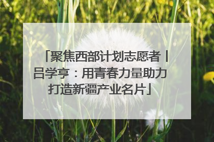 聚焦西部计划志愿者丨吕学亨：用青春力量助力打造新疆产业名片