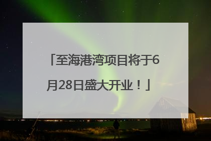 至海港湾项目将于6月28日盛大开业！