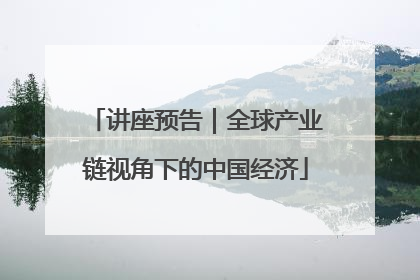 讲座预告｜全球产业链视角下的中国经济