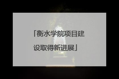 衡水学院项目建设取得新进展