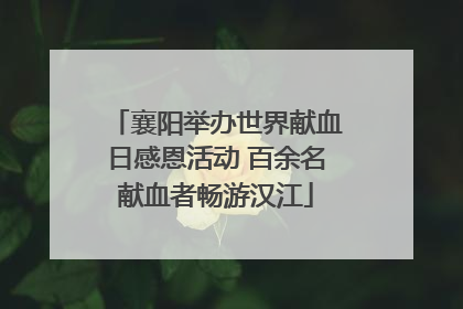 襄阳举办世界献血日感恩活动 百余名献血者畅游汉江