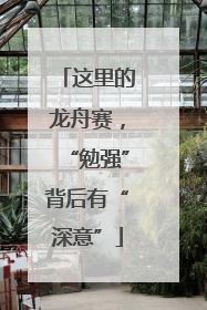 这里的龙舟赛，“勉强”背后有“深意”