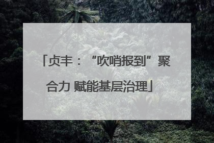 贞丰：“吹哨报到”聚合力 赋能基层治理