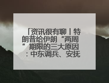 资讯很有聊丨特朗普给伊朗“两周”期限的三大原因：中东调兵、安抚国内、个人习惯