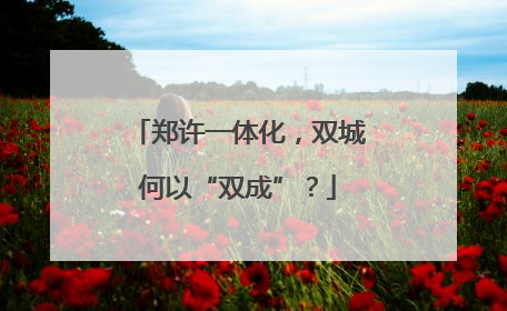 郑许一体化，双城何以“双成”？