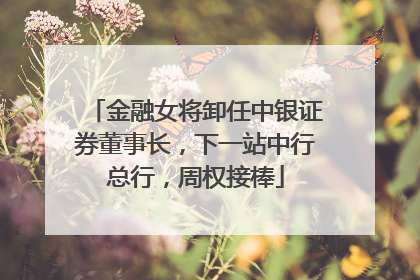 金融女将卸任中银证券董事长，下一站中行总行，周权接棒