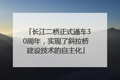 长江二桥正式通车30周年，实现了斜拉桥建设技术的自主化