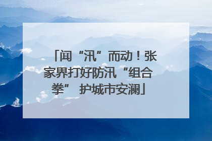 闻“汛”而动！张家界打好防汛“组合拳” 护城市安澜