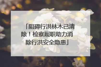 阻碍行洪林木已清除！检察履职助力消除行洪安全隐患