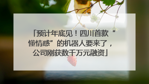 预计年底见！四川首款“懂情感”的机器人要来了，公司刚获数千万元融资