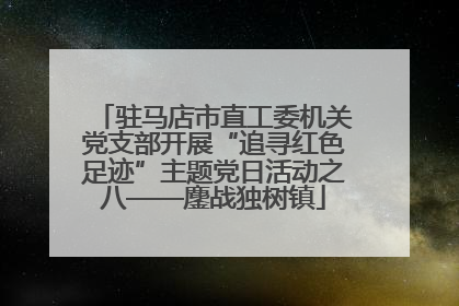 驻马店市直工委机关党支部开展“追寻红色足迹”主题党日活动之八——鏖战独树镇