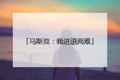 马斯克：我进退两难