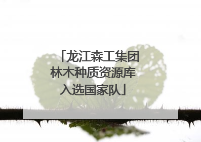 龙江森工集团林木种质资源库入选国家队