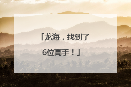 龙海，找到了6位高手！