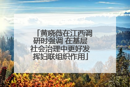 黄晓薇在江西调研时强调 在基层社会治理中更好发挥妇联组织作用