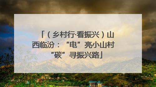 （乡村行·看振兴）山西临汾：“电”亮小山村 “碳”寻振兴路