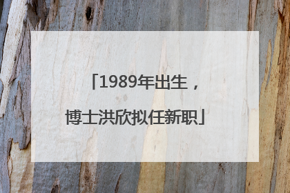 1989年出生，博士洪欣拟任新职