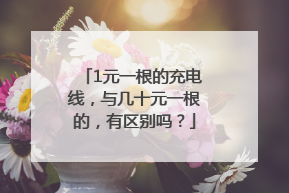 1元一根的充电线，与几十元一根的，有区别吗？