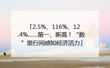 2.5%、116%、12.4%……第一、新高！“数”里行间感知经济活力