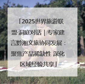 2025世界旅游联盟·洞庭对话｜专家建言黔湘文旅协同发展：聚焦产品稀缺性 深化区域经验共享