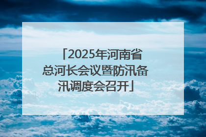 2025年河南省总河长会议暨防汛备汛调度会召开