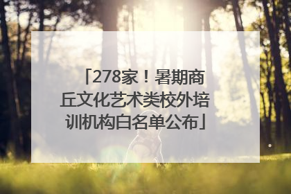 278家！暑期商丘文化艺术类校外培训机构白名单公布