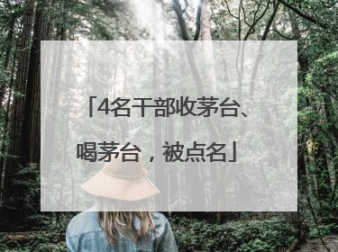 4名干部收茅台、喝茅台，被点名